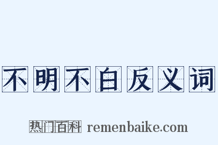 不明不白反义词是什么意思的图片